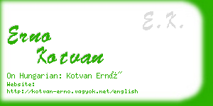 erno kotvan business card